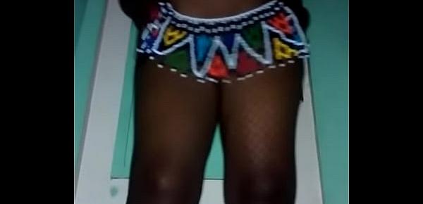  Cute african girl showing her nice ass and pussy